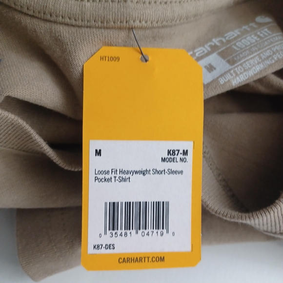 Carhartt Loose Fit Pocket Tee NEW Mens Medium Beige -Heavyweight -Short Sleeve - Picture 8 of 15